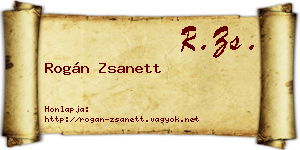 Rogán Zsanett névjegykártya